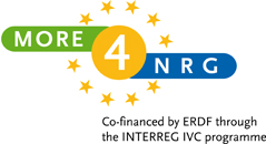 More4NRG-logo, Co-financed by ERDF through the INTERREG IVC programme